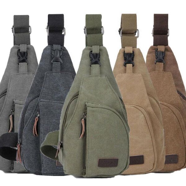waist bags men canvas bag pack travel hiking cross body messenger shoulder sling chest